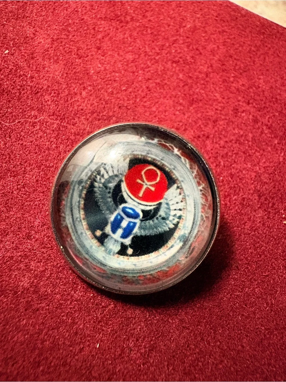 Scarabs Emblem Smart Wearable Ring in Red and Blue
